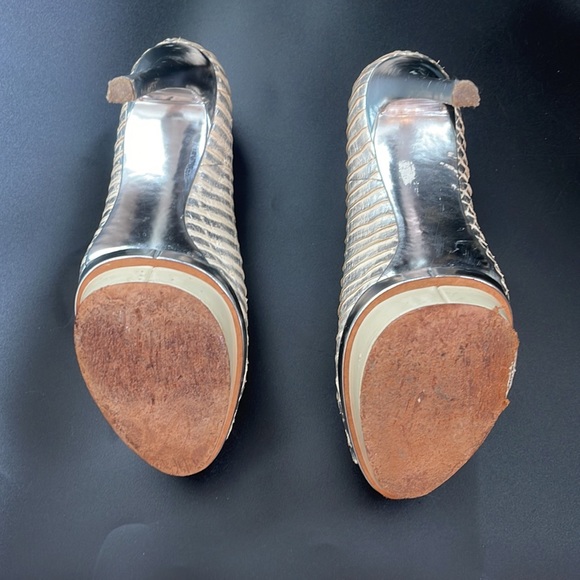 TOO SASSY!! Sz 9.5 Peeptoe snake skin platform heels!! - Picture 6 of 7